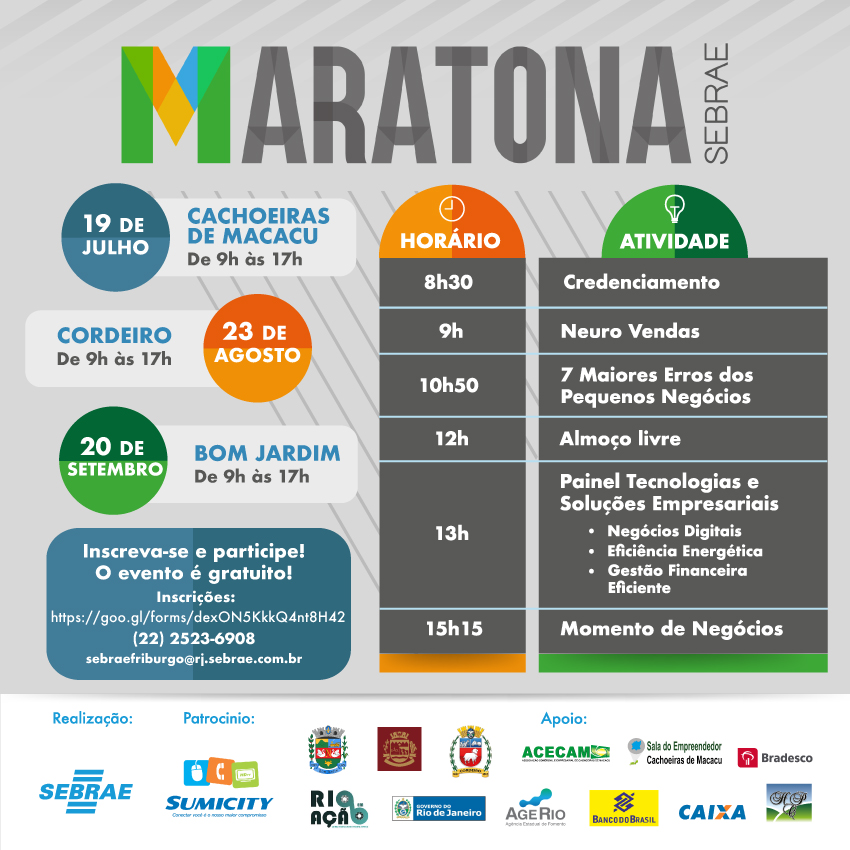 Você está visualizando atualmente Sebrae/RJ abre inscrições gratuitas para maratona de capacitação empresarial que realizará em três municípios da Região Serrana