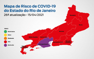 Leia mais sobre o artigo Estado do Rio apresenta bandeira vermelha no Mapa de Risco da Covid-19